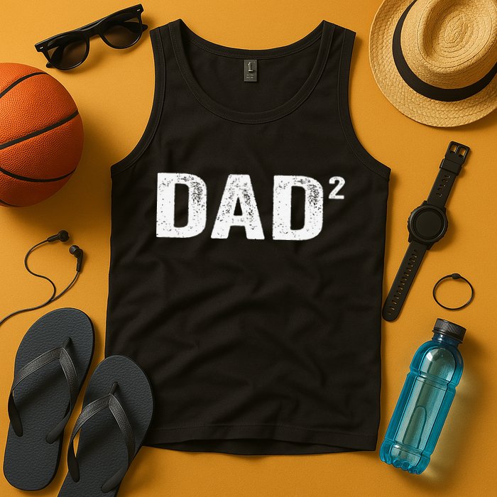 Dad2 Dad Squared Father Of Two Twins Fathers Day Idea Tank Top