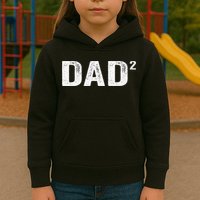 Dad2 Dad Squared Father Of Two Twins Fathers Day Idea Kids Hoodie
