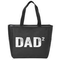 Dad2 Dad Squared Father Of Two Twins Fathers Day Idea Zip Tote Bag