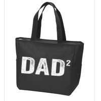 Dad2 Dad Squared Father Of Two Twins Fathers Day Idea Zip Tote Bag