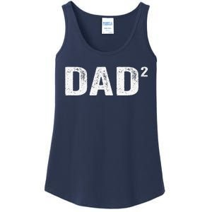 Dad2 Dad Squared Father Of Two Twins Fathers Day Idea Ladies Essential Tank