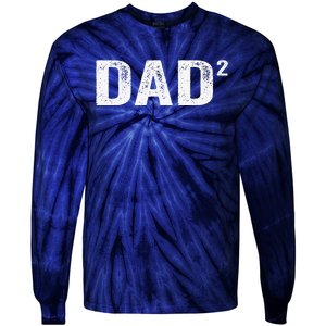 Dad2 Dad Squared Father Of Two Twins Fathers Day Idea Tie-Dye Long Sleeve Shirt