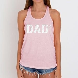 Dad2 Dad Squared Father Of Two Twins Fathers Day Idea Women's Knotted Racerback Tank