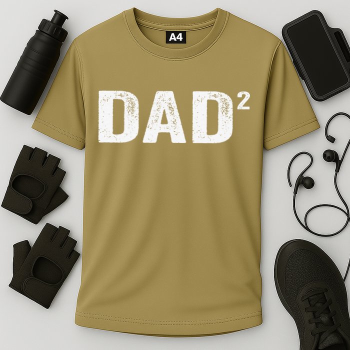 Dad2 Dad Squared Father Of Two Twins Fathers Day Idea Performance Shirt