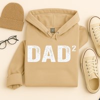 Dad2 Dad Squared Father Of Two Twins Fathers Day Idea Hoodie