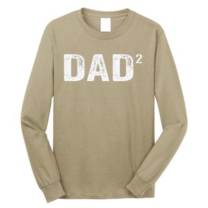 Dad2 Dad Squared Father Of Two Twins Fathers Day Idea Long Sleeve Shirt