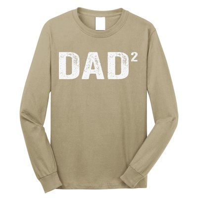 Dad2 Dad Squared Father Of Two Twins Fathers Day Idea Long Sleeve Shirt
