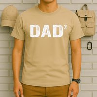 Dad2 Dad Squared Father Of Two Twins Fathers Day Idea T-Shirt