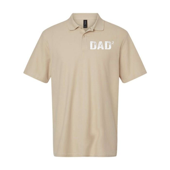 Dad2 Dad Squared Father Of Two Twins Fathers Day Idea Softstyle Adult Sport Polo