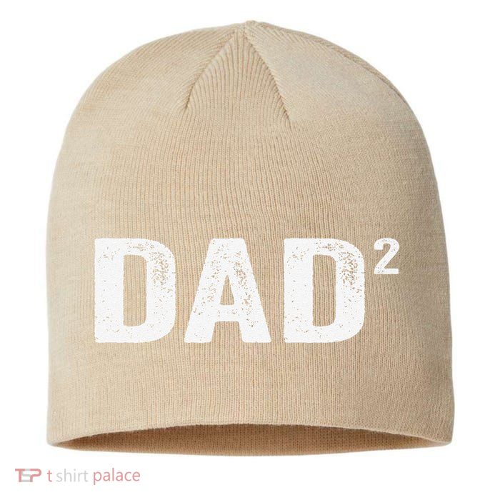 Dad2 Dad Squared Father Of Two Twins Fathers Day Idea Sustainable Beanie