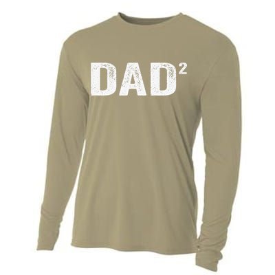 Dad2 Dad Squared Father Of Two Twins Fathers Day Idea Cooling Performance Long Sleeve Crew