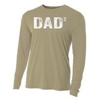 Dad2 Dad Squared Father Of Two Twins Fathers Day Idea Cooling Performance Long Sleeve Crew