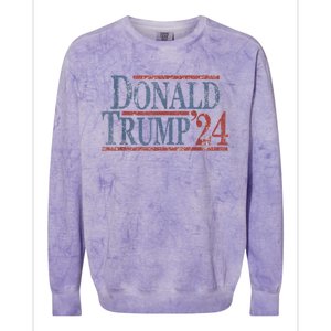 Distressed Donald Trump 2024 Tee Gift Colorblast Crewneck Sweatshirt