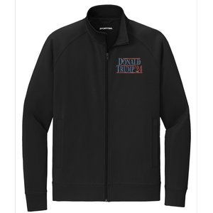 Distressed Donald Trump 2024 Tee Gift Stretch Full-Zip Cadet Jacket