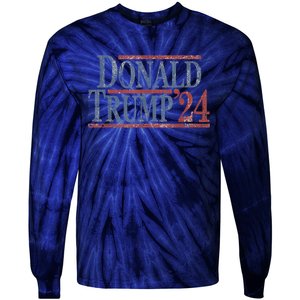 Distressed Donald Trump 2024 Tee Gift Tie-Dye Long Sleeve Shirt