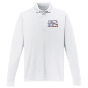 Distressed Donald Trump 2024 Tee Gift Performance Long Sleeve Polo