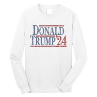 Distressed Donald Trump 2024 Tee Gift Long Sleeve Shirt