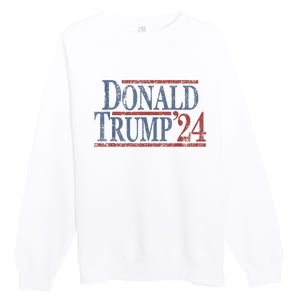 Distressed Donald Trump 2024 Tee Gift Premium Crewneck Sweatshirt