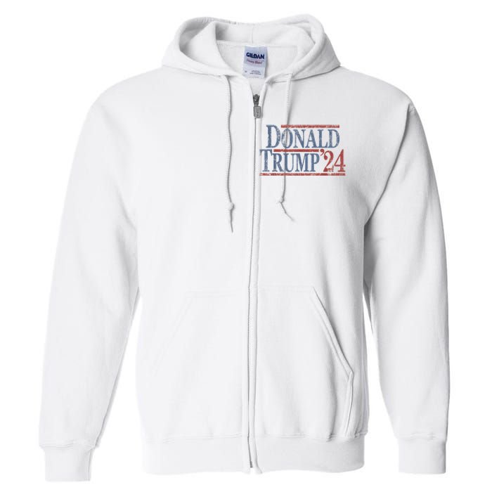 Distressed Donald Trump 2024 Tee Gift Full Zip Hoodie