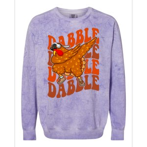 Dabble Dab Turkey Thanksgiving Colorblast Crewneck Sweatshirt