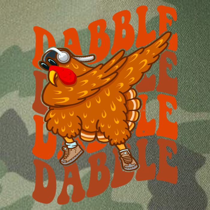 Dabble Dab Turkey Thanksgiving Legacy Tie Dye Trucker Hat