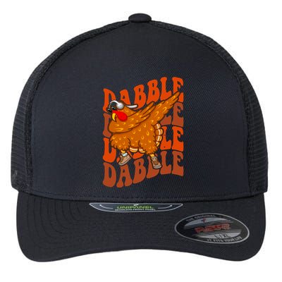 Dabble Dab Turkey Thanksgiving Flexfit Unipanel Trucker Cap