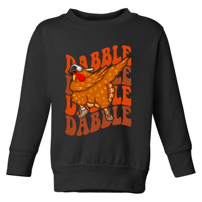 Dabble Dab Turkey Thanksgiving Toddler Sweatshirt