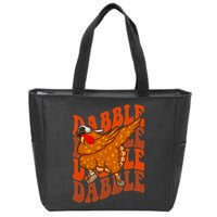 Dabble Dab Turkey Thanksgiving Zip Tote Bag