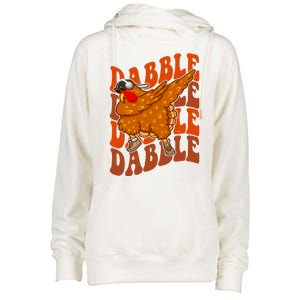 Dabble Dab Turkey Thanksgiving Womens Funnel Neck Pullover Hood