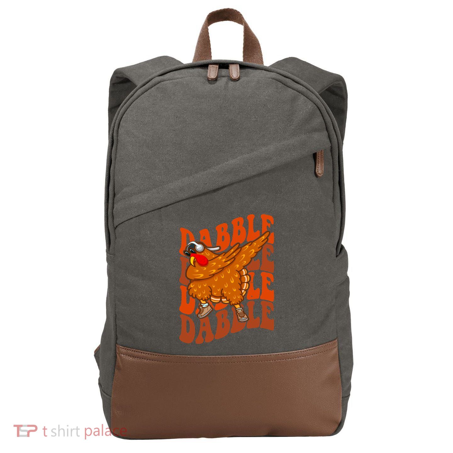 Dabble Dab Turkey Thanksgiving Cotton Canvas Backpack