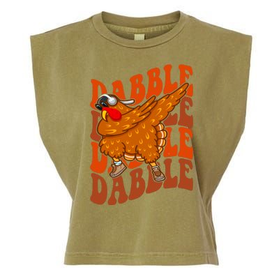 Dabble Dab Turkey Thanksgiving Garment-Dyed Women's Muscle Tee