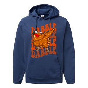 Dabble Dab Turkey Thanksgiving Performance Fleece Hoodie