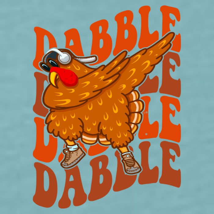 Dabble Dab Turkey Thanksgiving Sueded Cloud Jersey T-Shirt