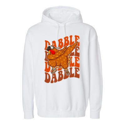 Dabble Dab Turkey Thanksgiving Garment-Dyed Fleece Hoodie