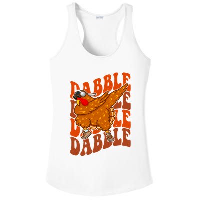 Dabble Dab Turkey Thanksgiving Ladies PosiCharge Competitor Racerback Tank