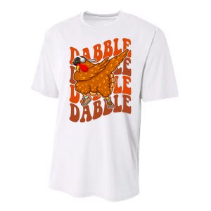 Dabble Dab Turkey Thanksgiving Performance Sprint T-Shirt