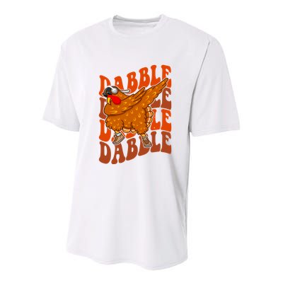 Dabble Dab Turkey Thanksgiving Youth Performance Sprint T-Shirt