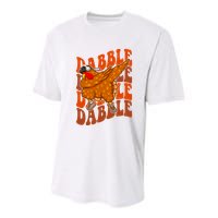 Dabble Dab Turkey Thanksgiving Youth Performance Sprint T-Shirt