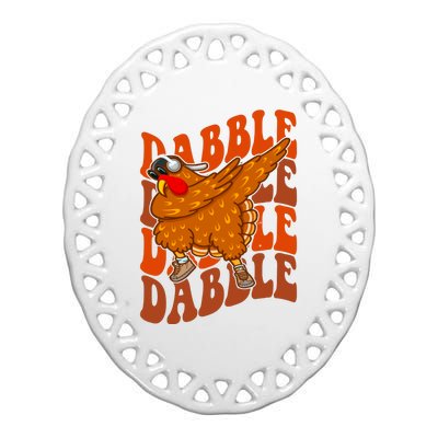 Dabble Dab Turkey Thanksgiving Ceramic Oval Ornament