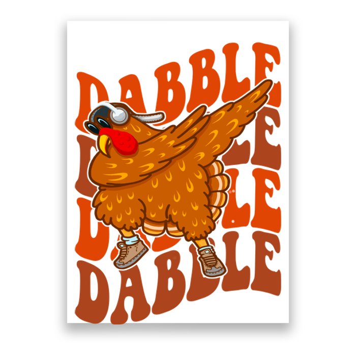 Dabble Dab Turkey Thanksgiving Poster