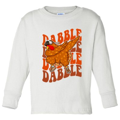 Dabble Dab Turkey Thanksgiving Toddler Long Sleeve Shirt