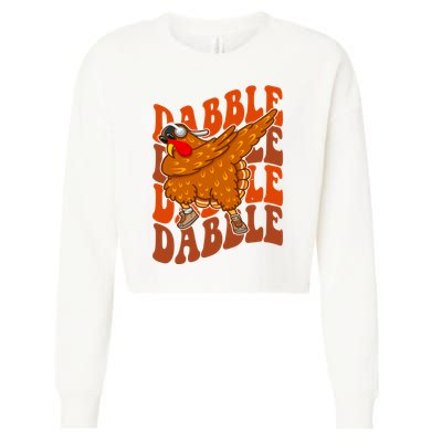Dabble Dab Turkey Thanksgiving Cropped Pullover Crew