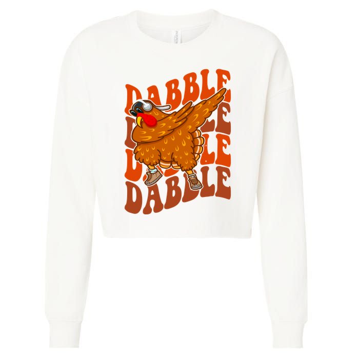 Dabble Dab Turkey Thanksgiving Cropped Pullover Crew
