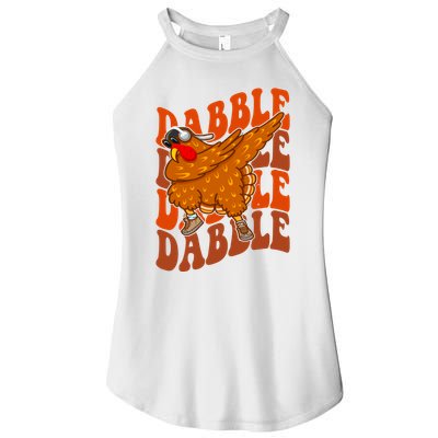 Dabble Dab Turkey Thanksgiving Women's Perfect Tri Rocker Tank