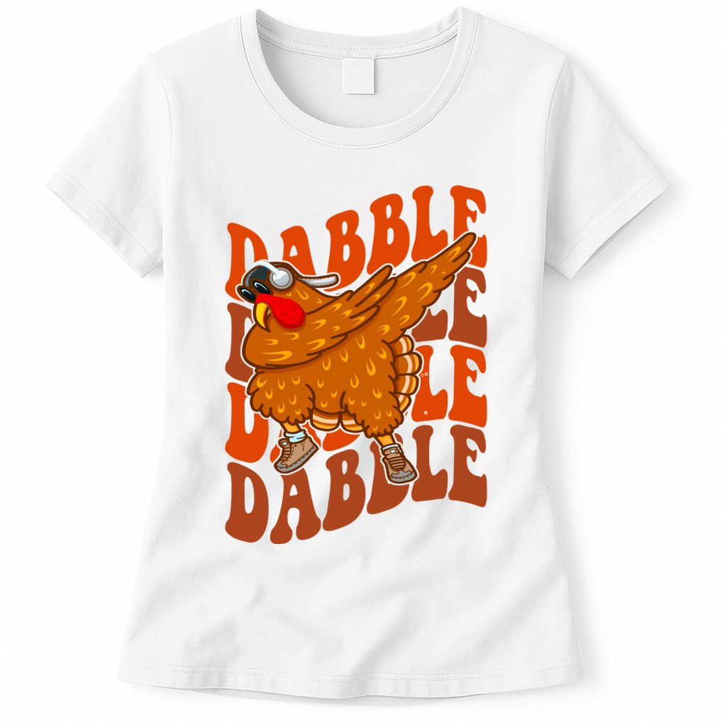 Dabble Dab Turkey Thanksgiving Womens T-Shirt