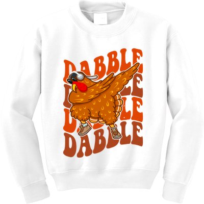 Dabble Dab Turkey Thanksgiving Kids Sweatshirt