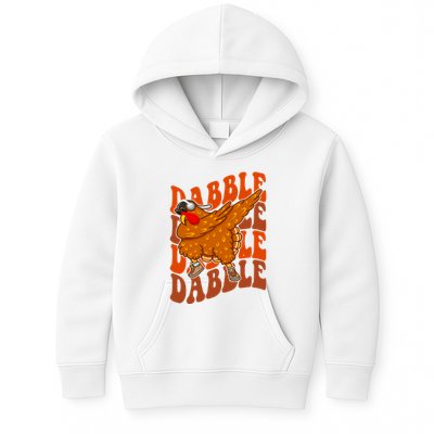 Dabble Dab Turkey Thanksgiving Kids Hoodie