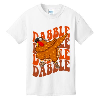 Dabble Dab Turkey Thanksgiving Kids T-Shirt