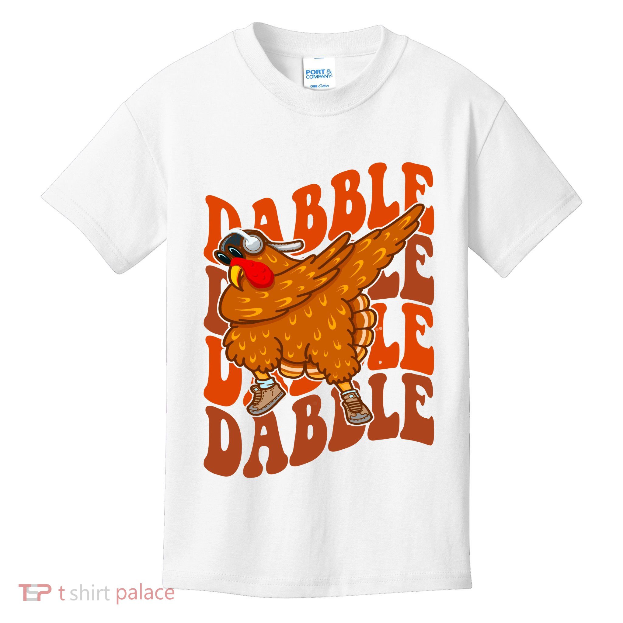 Dabble Dab Turkey Thanksgiving Kids T-Shirt