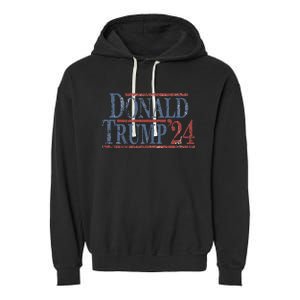 Distressed Donald Trump 2024 Garment-Dyed Fleece Hoodie